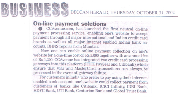 Online Payment Solutions - Published by Business Deccan Herald