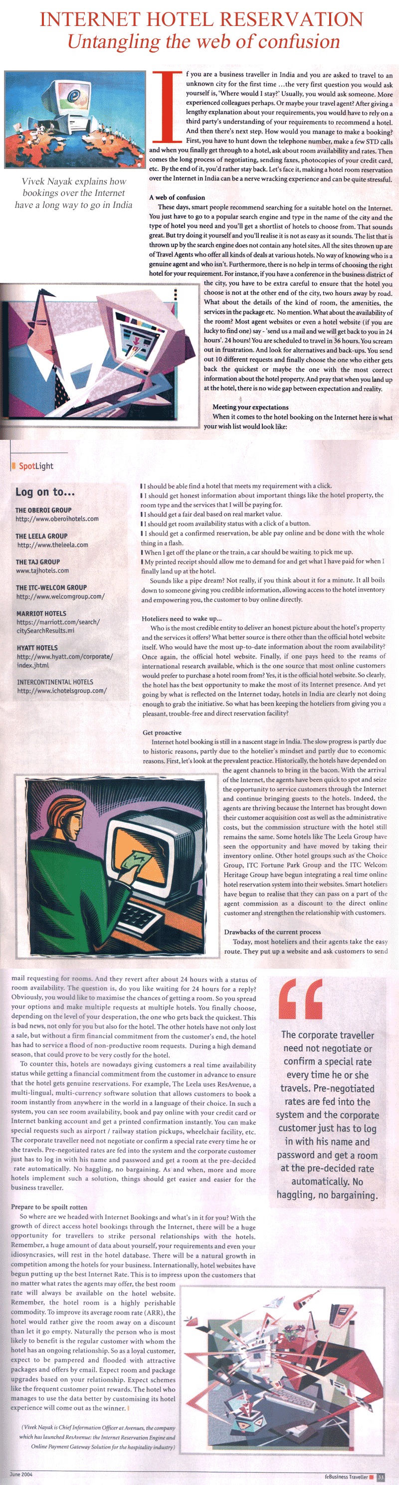 Internet Hotel Reservation - Untangling the web of confusion - Published by Fe