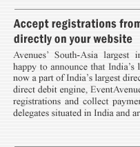 Accept registrations from over 100 million delegates directly on your website