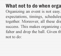 What not to do when organizing an event