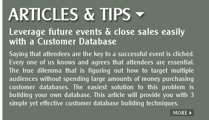 Leverage future events & close sales easily with a Customer Database