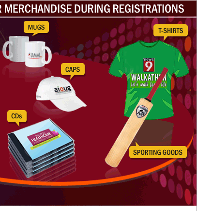 Sell CDs, T-shirts and other Merchandise during Registrations