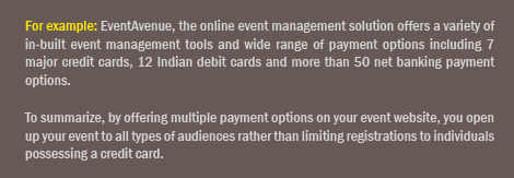 More Payment options, More Delegates