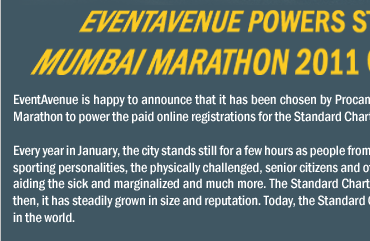 EventAvenue Powers Standard Chartered Mumbai Marathon 2011 Online Registrations