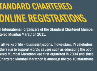 EventAvenue Powers Standard Chartered Mumbai Marathon 2011 Online Registrations