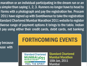 EventAvenue Powers Standard Chartered Mumbai Marathon 2011 Online Registrations