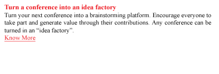 Turn a conference into an idea factory