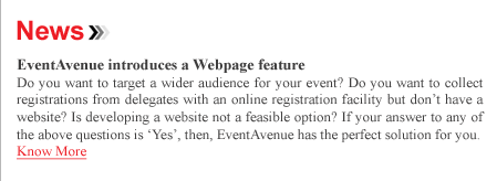 EventAvenue introduces a Webpage feature