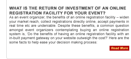 What is the Return of Investment of an Online Registration facility for your event