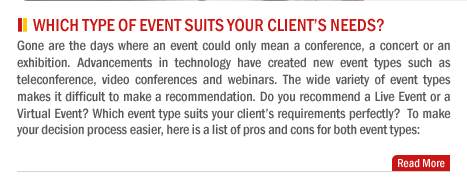 Which type of event suits your client’s needs?
