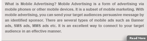 Mobile Advertising: An Innovative Technique