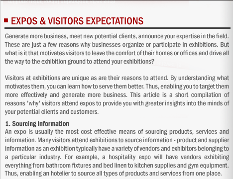 Expos & Visitors Expectations