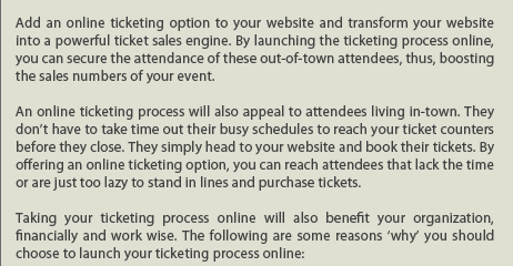 Boost Ticket Sales by Selling Online