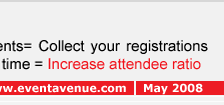 EventAvenue = eManage your events = Collect your registrations instantly + Receive payment in real time = Increase attendee ratio