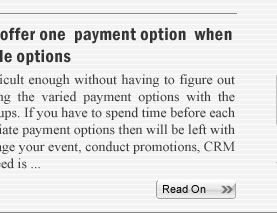 EventAvenue: Why offer one payment option when you can offer multiple options