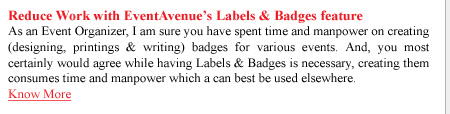 Reduce Work with EventAvenue's Labels & Badges feature
