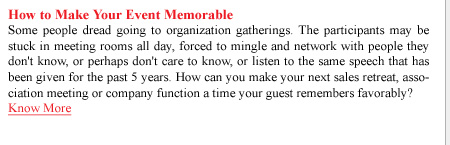 How to Make Event Memorable