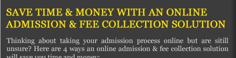 Save Time & Money With An Online Admission & Fee Collection Solution
