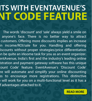 Ring in more registrants with EventAvenue's inviting Discount Code feature