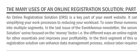 The Many Uses of an Online Registration Solution: Part 3