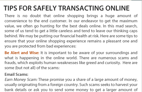 Tips for safely transacting online